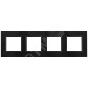 Рамка для розеток и выключателей черный стекло ЭРА Elegance 14-5104-05