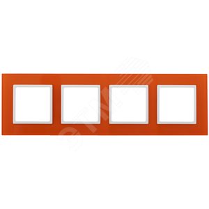 Рамка для розеток и выключателей оранжевый стекло ЭРА Elegance 14-5104-22
