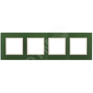 Рамка для розеток и выключателей зелёный стекло ЭРА Elegance 14-5104-27
