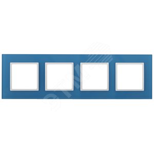 Рамка для розеток и выключателей голубой стекло ЭРА Elegance 14-5104-28