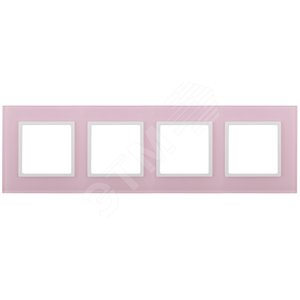Рамка для розеток и выключателей розовый стекло ЭРА Elegance 14-5104-30