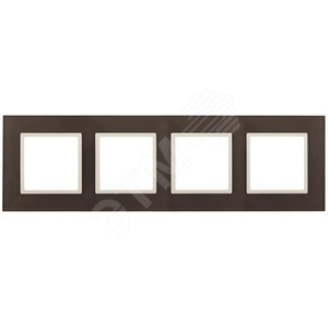Рамка для розеток и выключателей мокко стекло ЭРА Elegance 14-5104-31