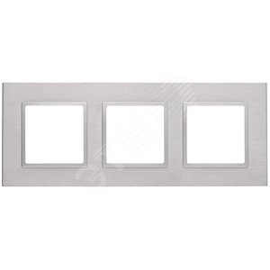 Рамка для розеток и выключателей алюминий металл ЭРА Elegance 14-5203-03