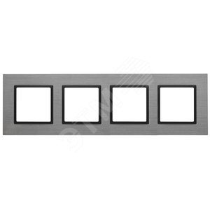 Рамка для розеток и выключателей титан металл ЭРА Elegance 14-5204-42