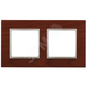 Рамка на 2 поста, дерево, Эра Elegance, вишня+шамп, 14-5302-08 (Б0034573)