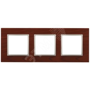 Рамка на 3 поста, дерево, Эра Elegance, вишня+шамп, 14-5303-08 (Б0034579)