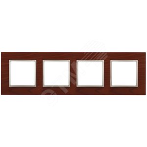 Рамка на 4 поста, дерево, Эра Elegance, вишня+шамп, 14-5304-08 (Б0034585) - ЭРА (Энергия света)
