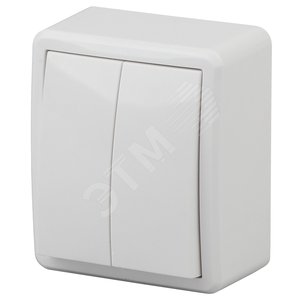 Выключатель двойной, 10АХ-250В, ОУ, Эра Эксперт, Al+Cu, белый,11А-1204-01 (Б0038815)