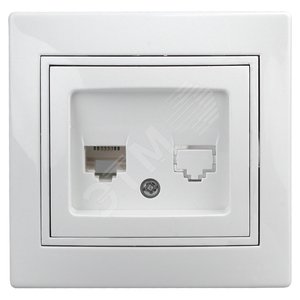 Розетка информационная RJ45, СУ, б.л., Plano, белый, 1Э-303-01 - ЭРА (Энергия света)