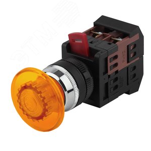 Кнопка AEА-22 ‘‘Грибок‘‘ желтый d22мм 1з+1р (Б0045633) - ЭРА (Энергия света)