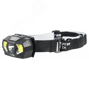 Фонарь налобный светодиодный 5Вт 300Лм IP40 SMD+COB 7 режимов на батарейках 3xAAA (в комплект не входят) GB-608 черный - ЭРА (Энергия света)