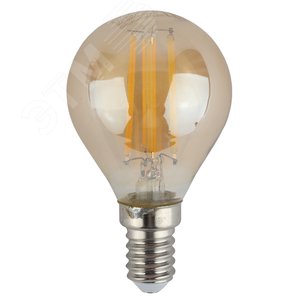 Лампа светодиодная F-LED P45-9W-840-E14 gold  (филамент, шар золот, 9Вт, нейтр, E14) (10/100/3600) ЭРА (Б0047028) 3