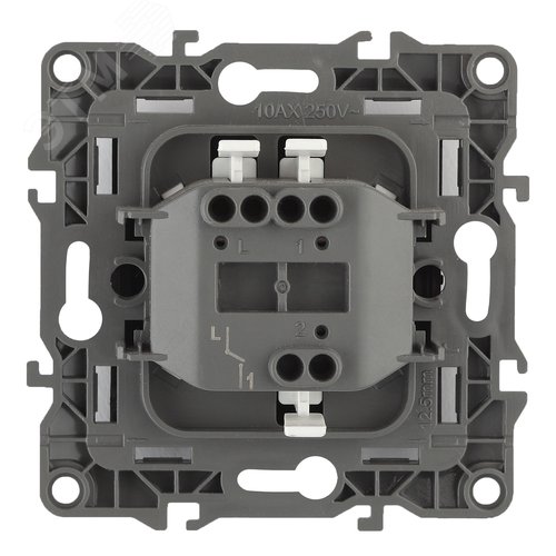 Выключатель одноклавишный скрытого монтажа антрацит 10А 250В автоматические (безвинтовые) ЭРА 12 12-1001-05 2