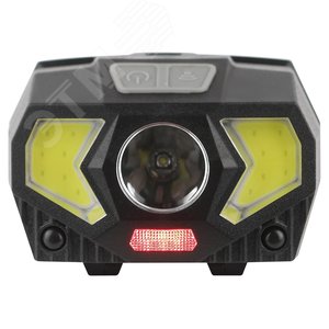 Фонарь налобный светодиодный 5Вт 300Лм IP40 SMD+COB 7 режимов на батарейках 3xAAA (в комплект не входят) GB-608 черный - фото 5