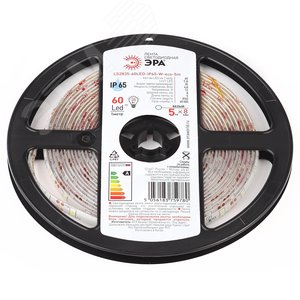 Лента светодиодная 4,8Вт/м 12В 6500К IP65 60LED/м LS2835-60LED-IP65-W-eco-5m 2