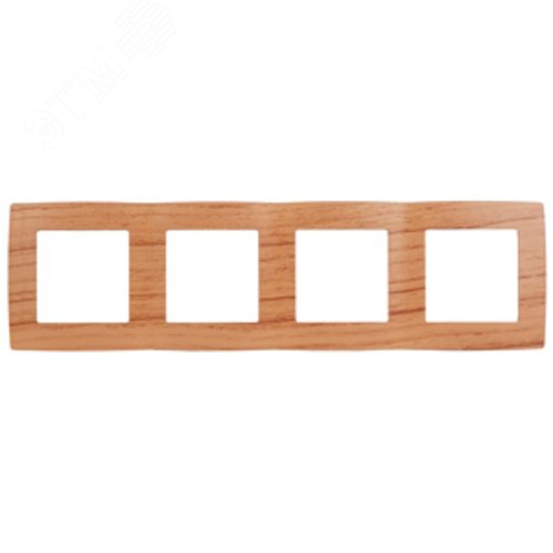 Рамка для розеток и выключателей 4 поста дуб пластик ЭРА 12 12-5004-09 2
