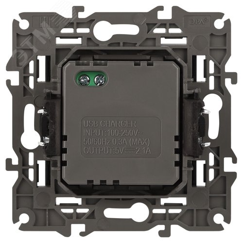 Устройство зарядное USB, 5В-2100мА, Эра Elegance, антрацит, 14-4110-05 3