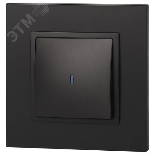 Выключатель одноклавишный, в рамку (скрытого монтажа) с подсветкой антрацит 10А 250В автоматические (безвинтовые) зажимы ЭРА Elegance 14-1102-05 5