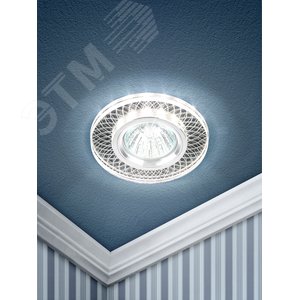 Светильник DK LD43 SL 3D декор cо светодиодной подсветкой MR16, зеркальный | Б0037353 | ЭРА 5