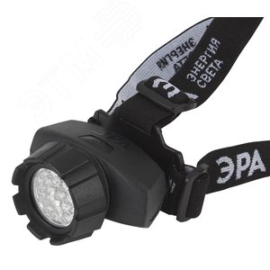 Фонарь налобный светодиодный 2,8Вт 165Лм IP40 LED 4 режима на батарейках 3xAAA (в комплект не входят) GB-605 черный с регулировкой угла наклона - ЭРА (Энергия света)