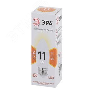 Лампа светодиодная LED 11 Вт 880Лм 2700К свеча теплый E27 170-265В LED B35-11W-827-E27 Standart 2