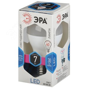 Лампа светодиодная LED A55-7W-840-E27  (диод, груша, 7Вт, нейтр, E27) (6/30/1800) ЭРА 2