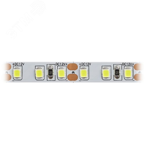 Лента светодиодная 9,6Вт/м 12В 6500К IP20 120LED/м KU-2835AD-120D-W 3