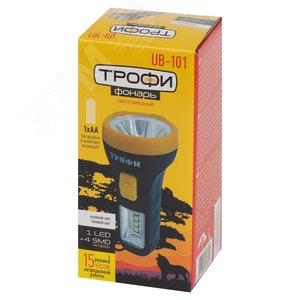 Фонарь светодиодный Трофи UB-101 универсальный на батарейках 1Вт 1 SMD+4 LED 1хAA без элементов питания - фото 2