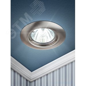 Светильник штампованный MR16,12V/220V, 50W сатин никель ST3 SN 2