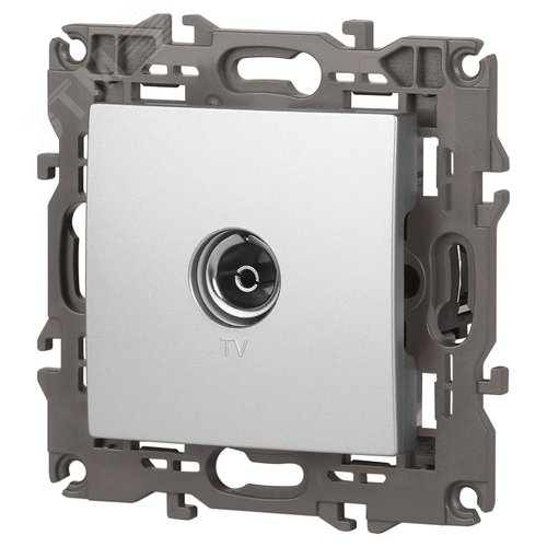 Розетка TV одиночная, Эра Elegance, алюминий, 14-3101-03 4