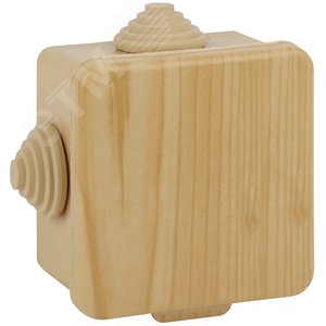 Коробка распаячная открытой установки КОР (сосна) 65х65х50мм с гермовводами 4 вх. IP54 (45/1620)