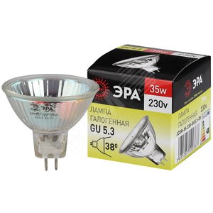 Лампа галогенная GU5.3-JCDR (MR16) -35W-230V-CL (галоген, софит, 35Вт, нейтр, GU5.3) - ЭРА (Энергия света)