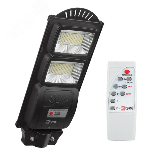 Консольный светильник на солн. бат., SMD, 40W, с датч. движ., ПДУ, 700lm, 5000К, IP65 ЭРА (Б0046799) - фото 6