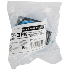 Розетка панельная скрытая с крышкой R(PAN)-16-2P-PE-IP54 112  2Р+PЕ 16А 220В ЭРА - фото 2