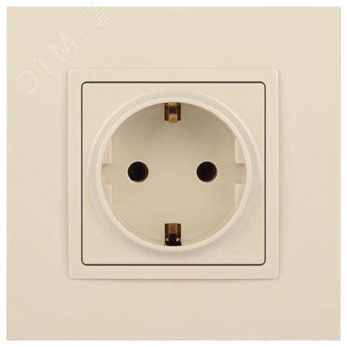 Розетка однофазная скрытого монтажа, в рамку с заземлением без шторок слоновая кость 16А 250В IP20 автоматические (безвинтовые) зажимы 14-2101-02 Эра Elegance 2
