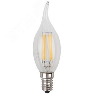 Лампа светодиодная декоративная LED 7 Вт 910Лм 2700К свеча на ветру, филамент теплый E14 230В F-LED BXS-7W-827-E14 3