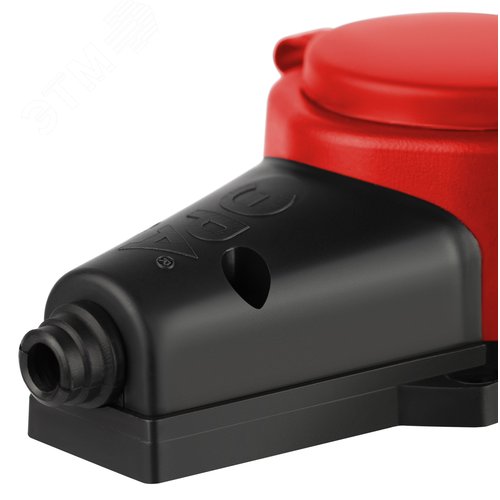 Колодка каучуковая с заземлением 1 розетка 16A IP44 красная KX-1e-RED-IP44 - фото 5