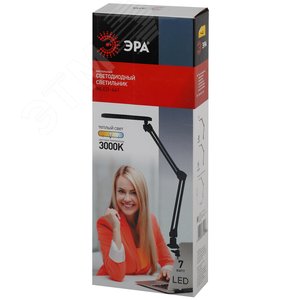 Светильник настольный светодиодный на струбцине черный NLED-441-7W-BK 2