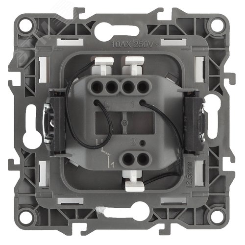 Выключатель одноклавишный скрытого монтажа с подсветкой слоновая кость 10А 250В автоматические (безвинтовые) ЭРА 12 12-1102-02 2