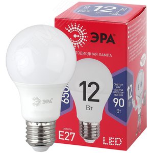 Лампа светодиодная LED 12 Вт 960Лм 6500К груша холодный E27 220-240В LED A60-12W-865-E27 Red Line - ЭРА (Энергия света)
