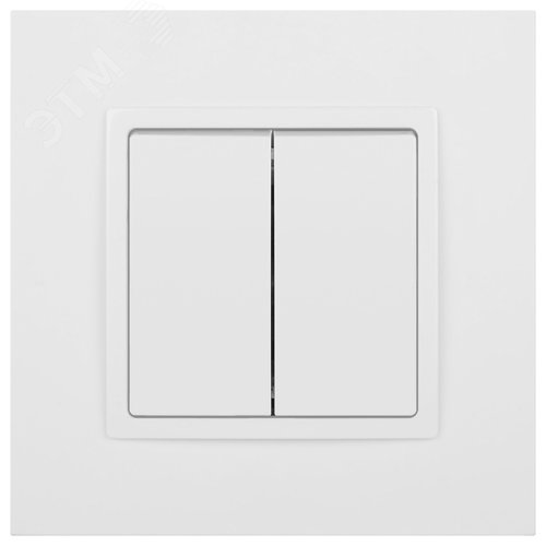 Переключатель двойной, 10АХ-250В, Эра Elegance, белый,14-1106-01 2