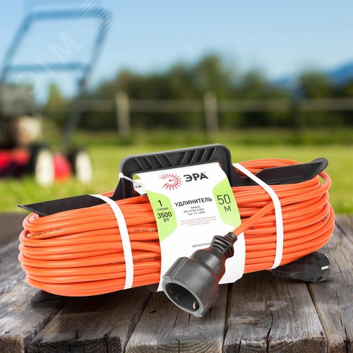 Удлинитель силовой на рамке с заземлением 1 гнезда 50м ПВС 3х1,5мм2 UFx-1e-3x1.5-50m 4