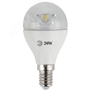 Лампа светодиодная LED P45-7W-827-E14-Clear  (диод,шар,7Вт,тепл,E14) (10/100/3000) ЭРА