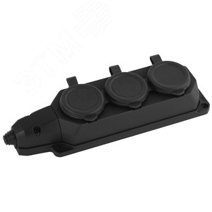 Колодка каучуковая с/з 3 гнезда 16A IP44 черная K-3e-B-IP44 - ЭРА (Энергия света)