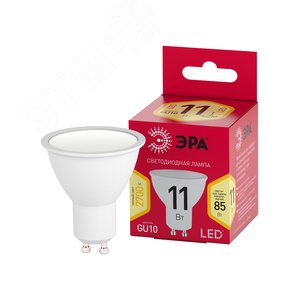 Лампа светодиодная LED 11 Вт 880Лм 2700К софит теплый GU10 220-240В LED MR16-11W-827-GU10 Red Line - ЭРА (Энергия света)