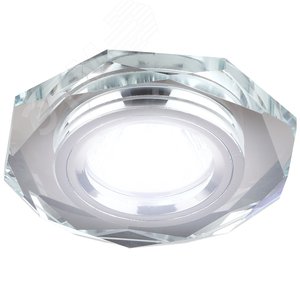 Светильник  декор стекло многогранник MR16,12V/220V, 50W, GU5,3 зеркальный/хром (50/210 DK5 СH/SL ЭРА (C0045759) - фото 3