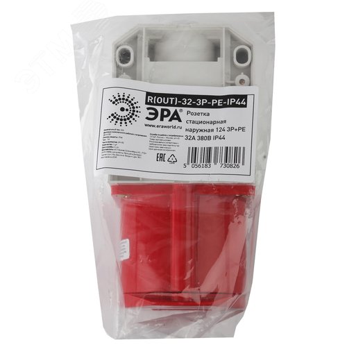 Розетка стационарная наружная 124 3Р+РЕ 32А 380В IP44 (10/60/720) R(OUT)-32-3P-PE-IP44 2