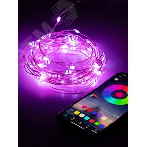 Гирлянда Нить с пультом, RGB, 5 м, 220 V, с таймер, с музыкой, с упр. через моб. прилож., длина провода ЕGNIG - PU ЭРА (Б0055994) - ЭРА (Энергия света)