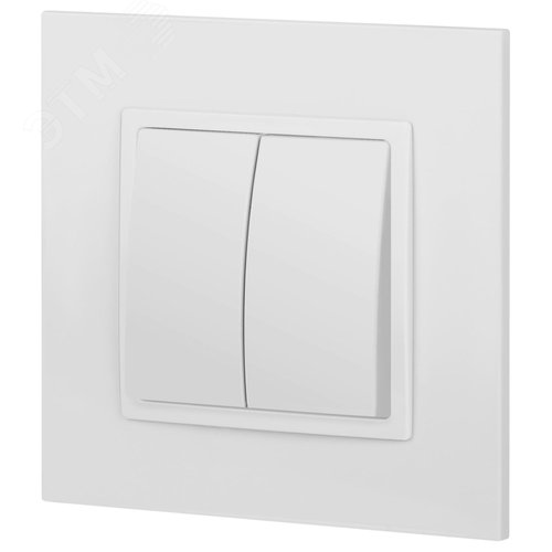 Переключатель двойной, 10АХ-250В, Эра Elegance, белый,14-1106-01 3