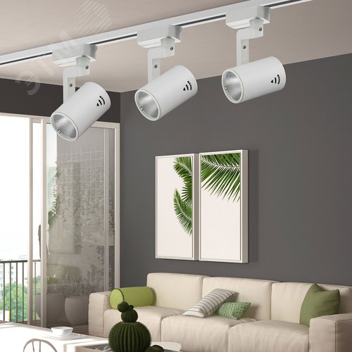 Светильник светодиодный трековый на шинопровод TR1 - 10 WH 10 Вт белый COB (30/360) 5